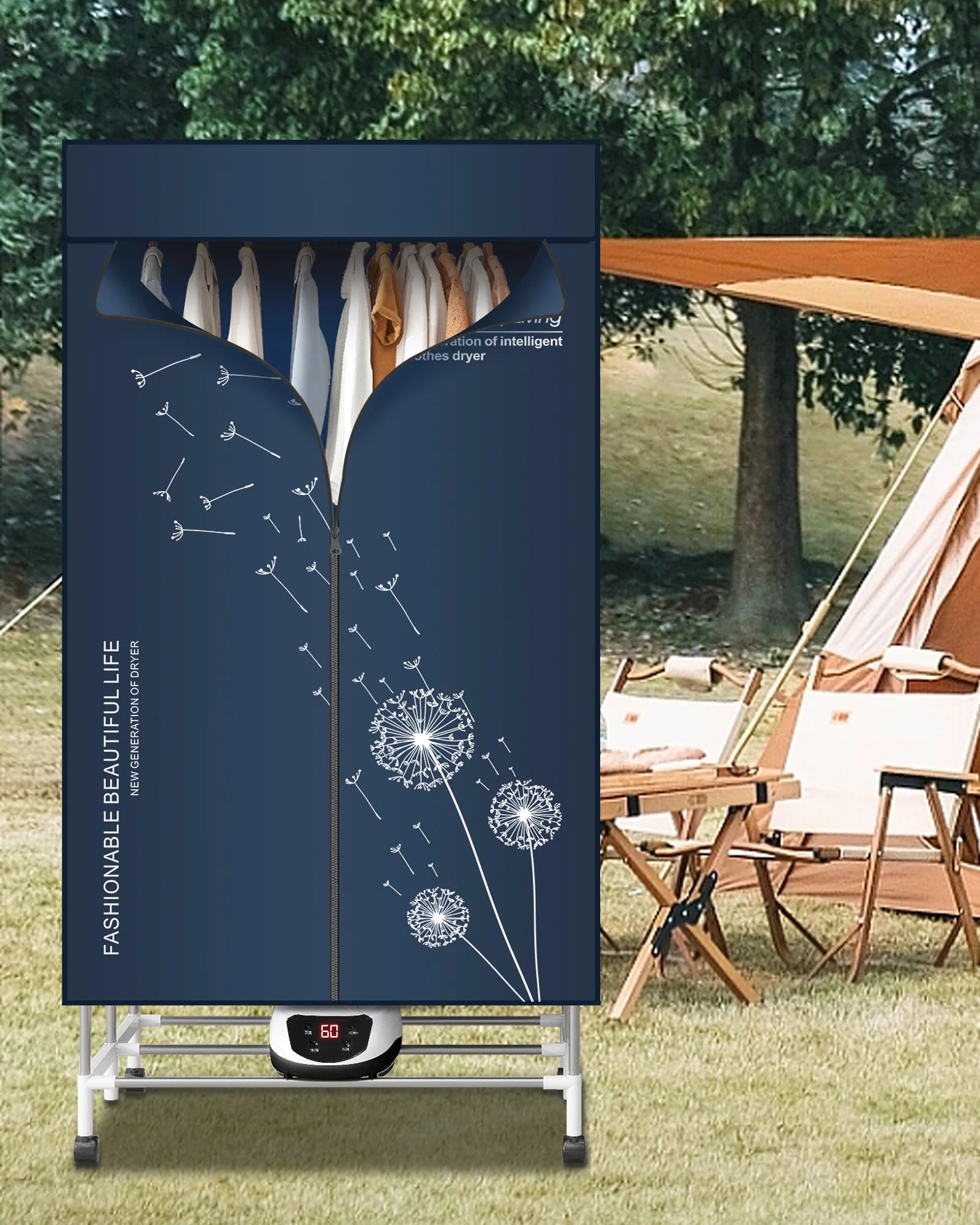 Secador elétrico portátil com temporizador, secador do ar, 110V-1500W