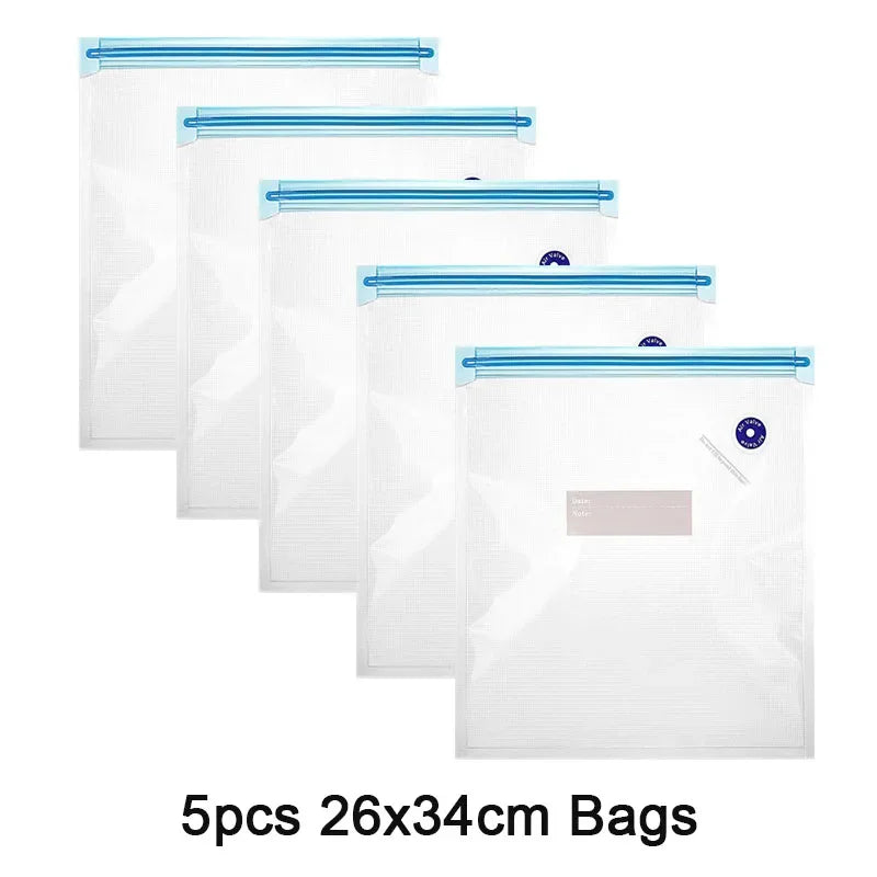 Saco De Armazenamento De Alimentos A Vácuo Reutilizável, Selador De Vácuo De Alimentos, Sous Vide Bags, USB Recarregável, Bomba de ar a vácuo portátil