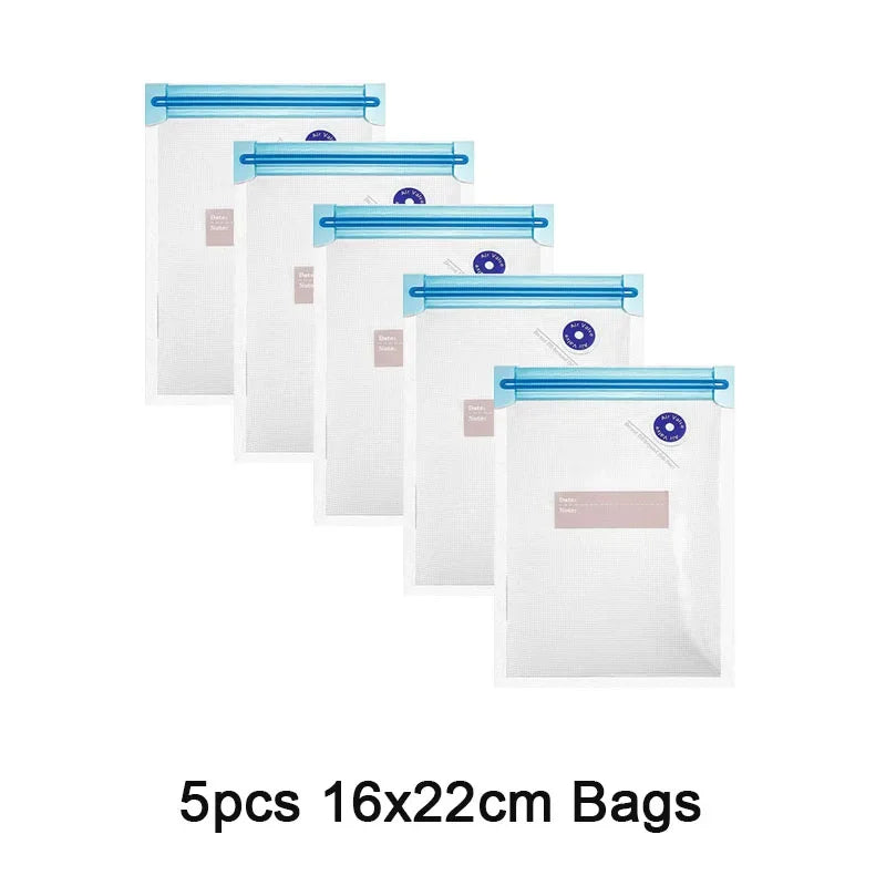 Saco De Armazenamento De Alimentos A Vácuo Reutilizável, Selador De Vácuo De Alimentos, Sous Vide Bags, USB Recarregável, Bomba de ar a vácuo portátil