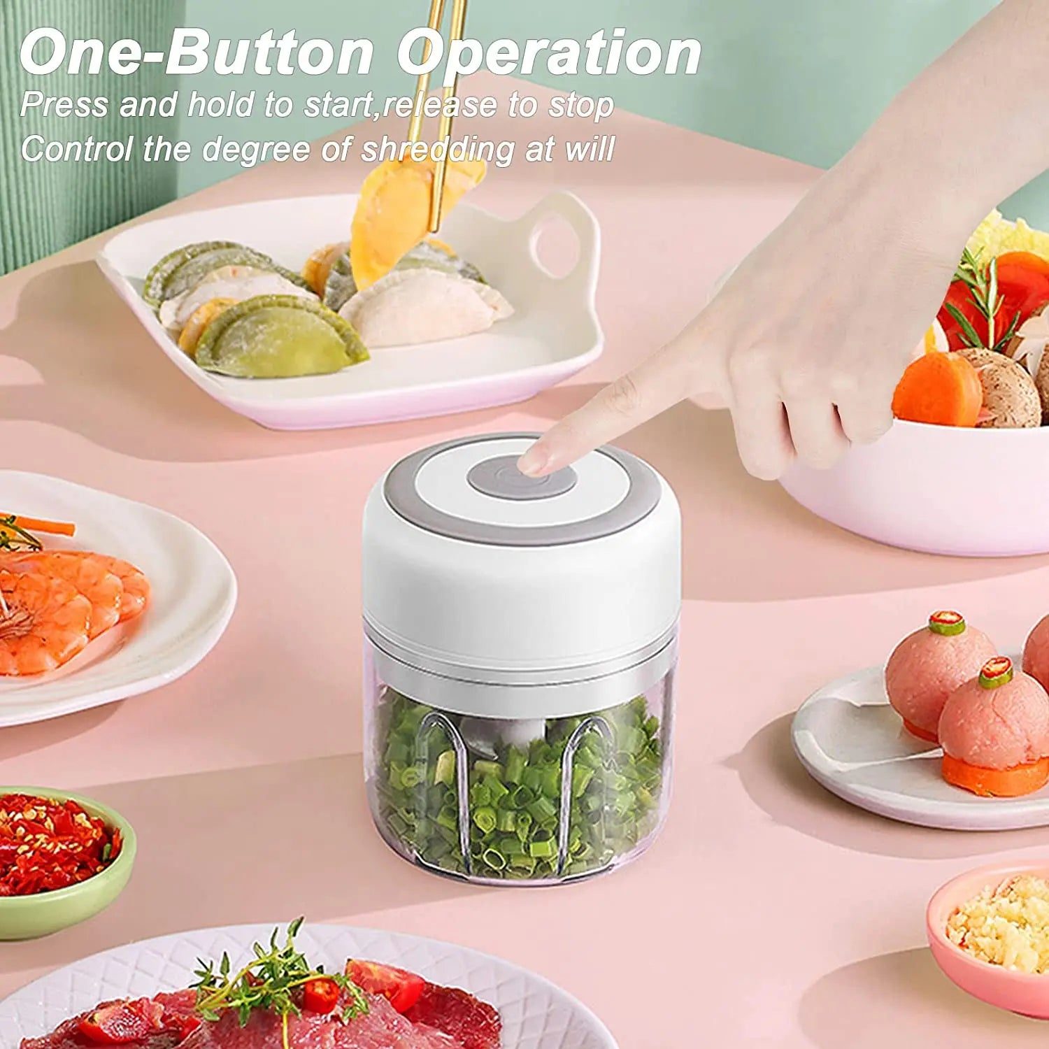 Processador de alimentos USB elétrico portátil, Alho Masher, Triturador Chopper, Gadgets de cozinha, 100 ml, 250ml