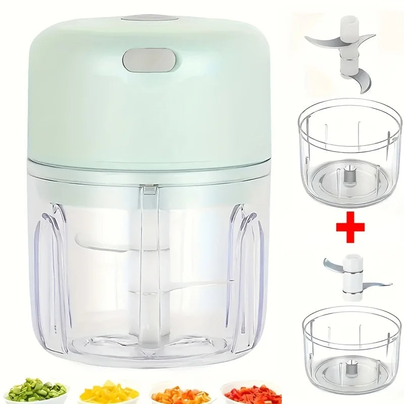 Processador de alimentos USB elétrico portátil, Alho Masher, Triturador Chopper, Gadgets de cozinha, 100 ml, 250ml