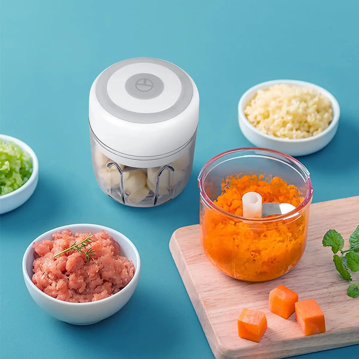 Processador de alimentos USB elétrico portátil, Alho Masher, Triturador Chopper, Gadgets de cozinha, 100 ml, 250ml