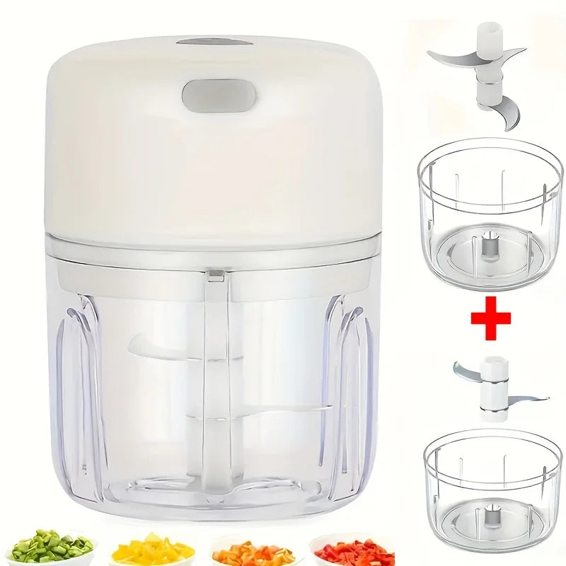 Processador de alimentos USB elétrico portátil, Alho Masher, Triturador Chopper, Gadgets de cozinha, 100 ml, 250ml