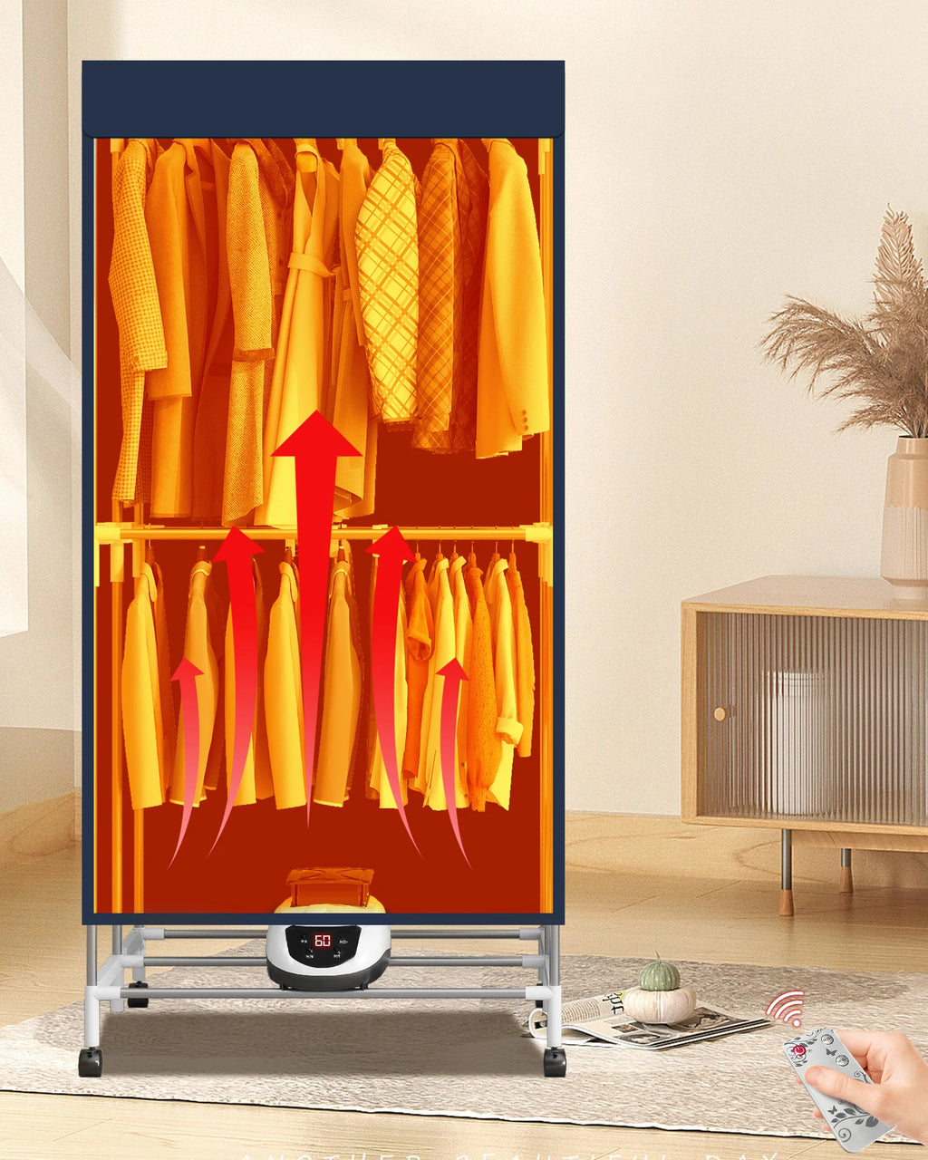 Secador elétrico portátil com temporizador, secador do ar, 110V-1500W