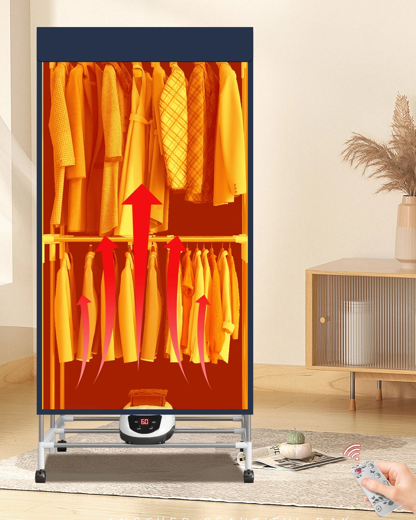 Secador elétrico portátil com temporizador, secador do ar, 110V-1500W