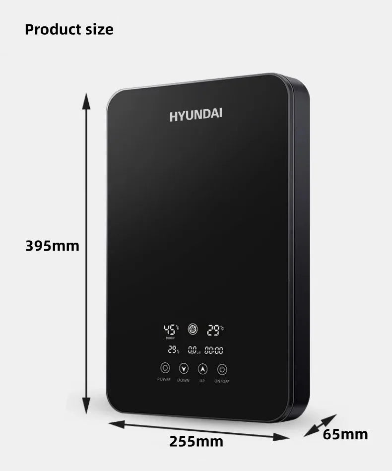 Aquecedor de água elétrico inteligente Aquecedor de água sem tanque Máquina de banho quente rápido doméstico Apartamento hotel banheiro chuveiro quente Display led inglês Regulação de potência de três engrenagens