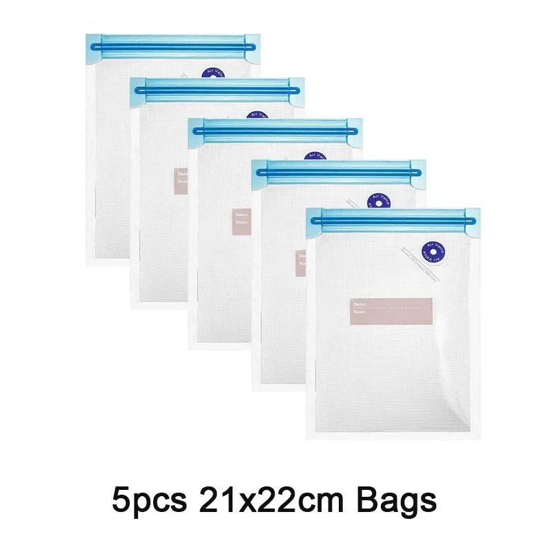 Saco De Armazenamento De Alimentos A Vácuo Reutilizável, Selador De Vácuo De Alimentos, Sous Vide Bags, USB Recarregável, Bomba de ar a vácuo portátil